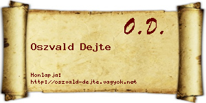 Oszvald Dejte névjegykártya